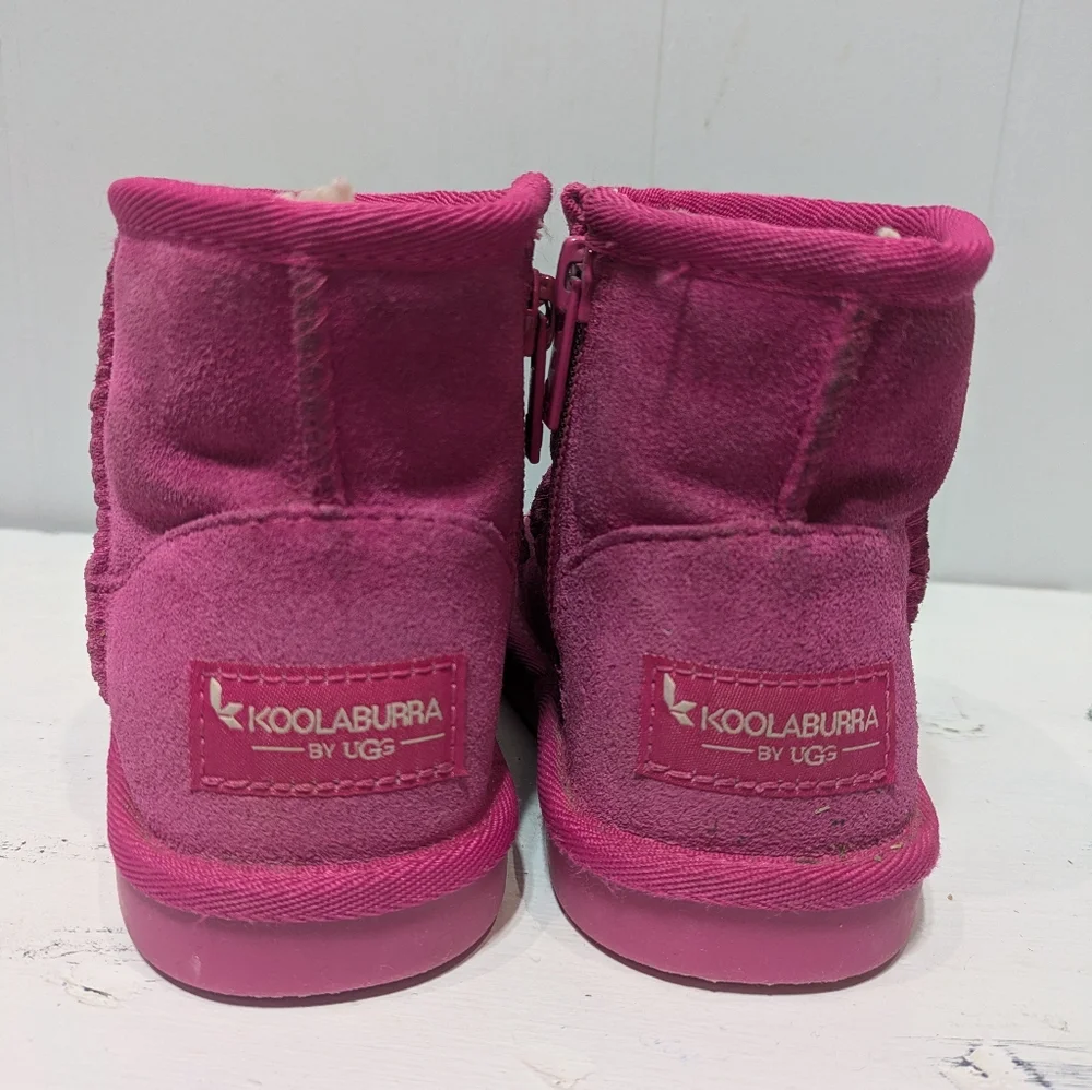 Koolaburra by UGG Toddler Pink Mini Boots Size 7 Cozy Faux Fur Lined Winter